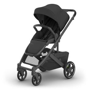 UPPAbaby Cruz V3 Stroller - from Birth + Car Seat Compatible - Full-Size, Reversible Seat - Infant Insert, Bug and Rain Shields Included - Jake (Charcoal/Carbon Frame/Black Leather) MFD 04/2025