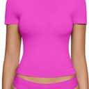 OEAK Womens T-Shirts Short Sleeve Shirts Crew Neck Basic Tees Soft Smoothing Seamless Tshirts Slim Fit Going Out Trendy Tops (Large)