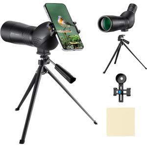 K&F Concept 20-60x60 Spotting Scopes for Target Shooting, Waterproof Spotter Scope with Tripod & Phone Adapter, 131-66ft/1000yds BAK4 45Angled Eyepiece Range Scope for Bird Watching Wildlife Hunting K&F Concept 20-60x60 Spotting Scopes for Target Shooting, Waterproof Spotter Scope with Tripod & Phone Adapter, 131-66ft/1000yds BAK4 45Angled Eyepiece Range Scope for Bird Watching Wildlife Hunting