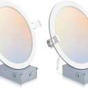 2 Pack Recessed Lighting 8 Inch with Junction Box, 5CCT 8 Inch LED Recessed Lights Dimmable 2700K/3000K/4000K/5000K/6000K, 18W 1400lm Ultra Thin Recessed Lighting - ETL and Energy Star Certified