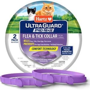 Hartz UltraGuard ProMax Flea & Tick Collar for Cats I 14 Months Protection I Soft & Comfortable | Flea & Tick Prevention I 2 Pack