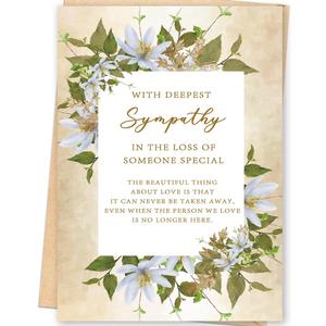 6 x FANCYLUCKY Sympathy Cards for Loss of Loved One, Condolences Card, Thinking of You Card Gifts for Women Men