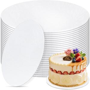 12 PCS Cake Boards 8 Inch Round, 8 Inch Cake Drums, 1/4" Thick Cake Drum, Cake Board Food Grade Cake Base, White Cake Cardboard Circles Bases para Pasteles for Wedding & Party & Pizza Desserts
