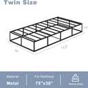 Tyndall 10 Inch Box Spring Twin Size, High Profile Metal Twin Bed Base