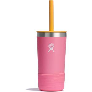 Hydro Flask Kids 12 Oz Tumbler with Lid and Straw for School - Insulated Stainless Steel in Dahlia Pink
