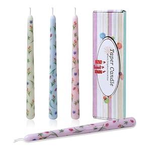 LiuSuper 10 Inch Unscented Taper Candles Set of 4 - Smoke-Free Long Burning Dinner Candles for Wedding Party Decor
