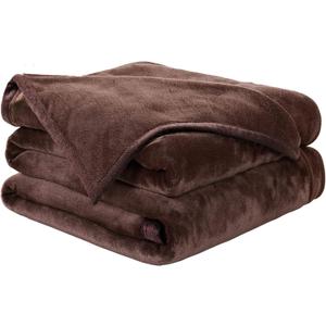 Soft Twin Size Blanket All Season Warm Fuzzy Microplush Lightweight Thermal Fleece Blankets for Couch Bed Sofa,66x90 Inches,Chocolate