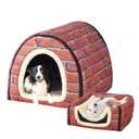 Dog Bed,2 Ways to Use,Indoor Pet House with Fluffy Mat,Removable and Washable Cover,Non-Slip Bottom,for Large Dogs
(2XL Brick)