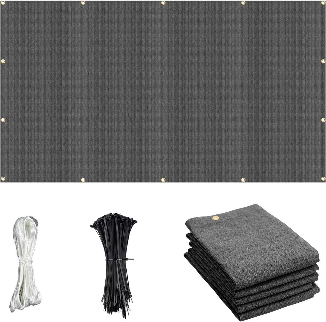 Cool Area Sun Shade Cloth with Grommets Shade Panel Shade Tarp Screen Fabic for Outdoor Patio Pergola Cover Deck Garden, 6x10 FT, Dark Grey