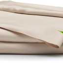 ACCURATEX Cooling Sheets Queen Size - Viscose Made from Bamboo, Luxury Cool Silky Sheet Set for Queen Size Bed, Super Soft Breathable Bedding Sheets up to 16 inches Deep Pockect,Sandy