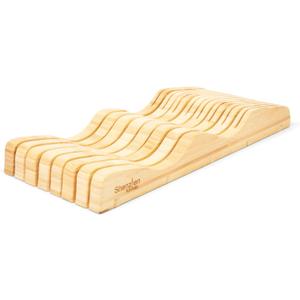X-Large In-Drawer Bamboo Knife Block: 15 Slot (Holds 12-15 Knives) Empty Wooden Knife Holder for Kitchen Drawers - Cutlery Tray Organizer & Storage