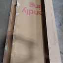 NTC Lupin Wooden Bed Frame with Headboard and Natural Rattan, Solid Oak/Rubber Wood Foundation with Silent Slats, 1000 Lb Capacity, Effortless Assembly (Natural Cane - Dark Walnut, King)