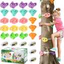 TOPNEW 20 Ninja Tree Climbing Holds for Kids Climber, Adult Climbing Rocks with 6 Ratchet Straps for Outdoor Ninja Warrior Obstacle Course Training, Soft Color