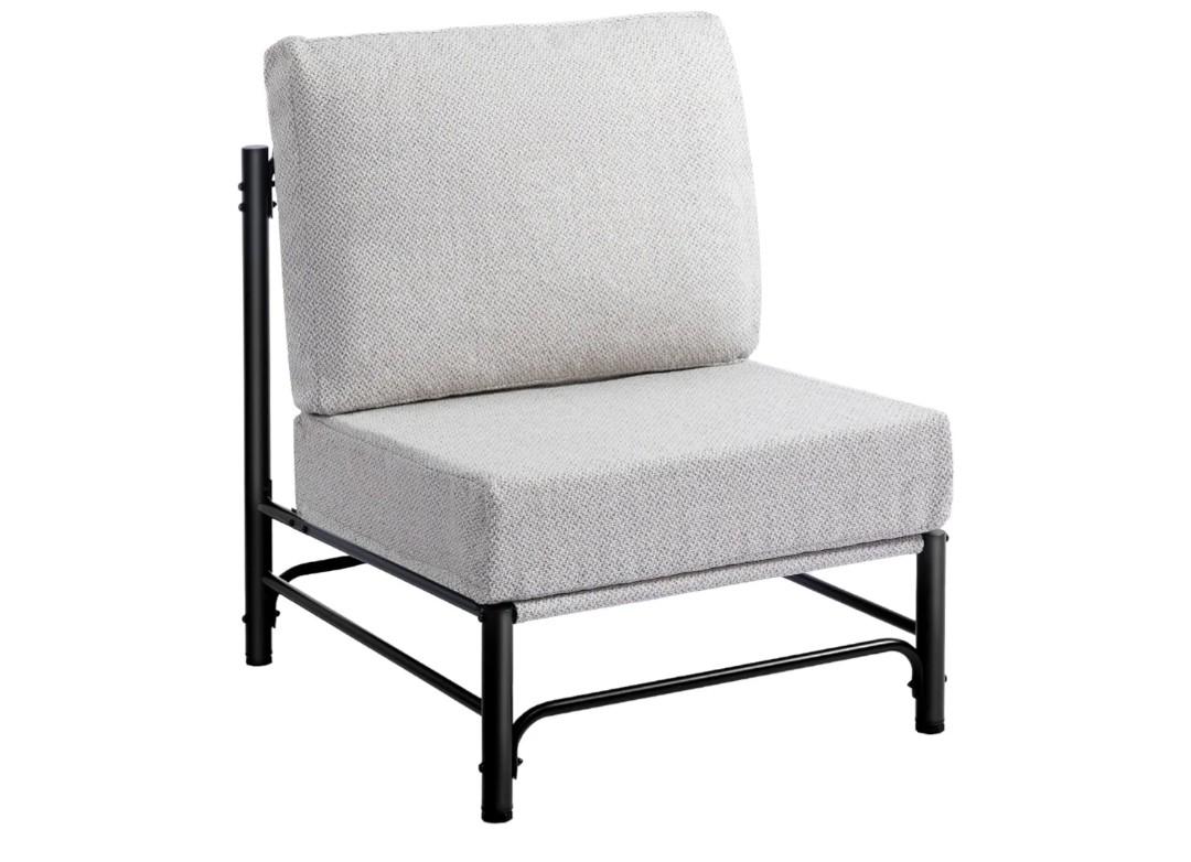 HollyHOME Mid Century Modern Accent Chair, Comfy Reading Chair with Soft Cushion, Metal Frame Fabric Large Lazy Chair, Upholstered Lounge Sofa Chairs for Living Room, Bedroom, Balcony, Camel&Blue