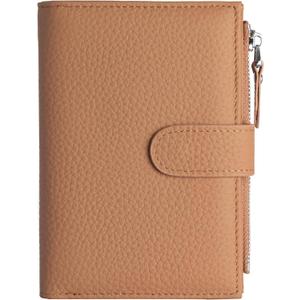 Passport wallet and Card Slot Combo RFID Blocking Slim Leather Travel Passport Wallet for Men and Women with Zippered Coins Pocket Passport holder, Brown