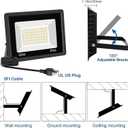 3 Pack 80W LED Warm White Floodlight, 3000K Outside Flood Light with Plug, Ultra Bright 10400LM Outdoor Security Lights, IP66 Waterproof Flood Lights for Yard, Garden, Lawn, Patio
