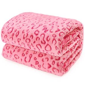 Pink Leopard Print Throw Blanket for Women, Soft Warm Plush Fleece Cheetah Blanket for Couch Bed, Cozy Decorative Pink Blanket, Valentine’s Day Birthday Gifts for Women Mother Girls