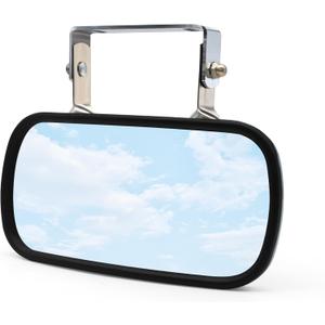 TOEMIRR 8" x 4" Convex Mirror Stainless Steel Rectangular fit for Multiple Scenarios, Tractors Forklifts Trucks Boats Cars Improve Visibility Universal U-Bracket Rearview Mirrors