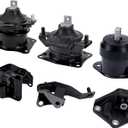 Engine Motor and Transmission Mount Set of 6 - Fits Honda Accord 2003-2007 2.4L Automatic Trans - Replaces A4526HY, A4517, A4509, A4542, A4516, A4510 - Front, Right, Rear, Upper Mounts