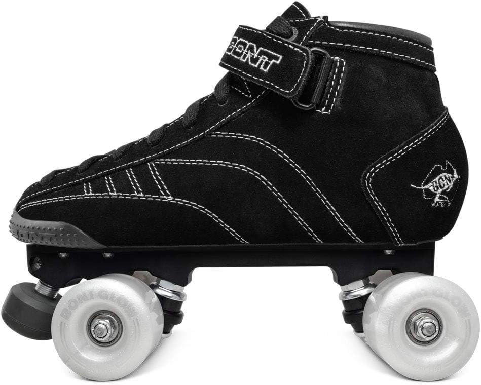 Bont Skates - Prostar Black Suede Professional Roller Skates with Glow Light Up Led Wheels - Indoor and Outdoor - Youth - Boys - Girls - Men - Women (Bont 4.5)