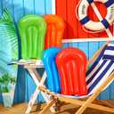 Blueweenly 8 Pcs Inflatable Surfboard for Water Slides,Pool Slide 21.2 x 15 Inch Portable Inflatable Body Boards for Kids Slide Water Accessories,Blue/red/green/orange