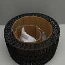 Rattan Ceiling Light Fixture, 3-Light Bohemian Modern Woven Ceiling Light, Black Boho Flush Mount Ceiling Light for Bedroom Living Room Dining Room, Bulb Not Included