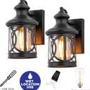 2-Pack Outdoor Wall Lights, Porch Lights, Waterproof Outdoor Wall Sconce, Exterior Light Fixture Matte Black with Clear Glass Shade for Garage Patio Front Door Balcony, 12in.