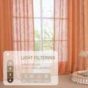 LAMIT 95 Inches Long Linen Curtains for Living Room, Back Tab and Rod Pocket Semi Sheer Curtains Light Filtering Farmhouse Drapes for Bedroom/Dining Room, Burnt Orange, Set of 2, 52 x 95 Inch