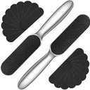 Mudder 2 Pieces Stainless Steel Pedicure Foot File Callus Remover Foot Scrubber Rasp with 20 Replaceable Coarse/Fine Double Side Reusable Pads for Care Cracked Skin Callus Remover Tool(Silver)