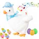 Plush Electric Stuffed Laying Egg Chicken Toy Doll with Sound Music Easter for Boys Girls