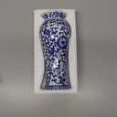 Chinoiserie Vase,8.2 Inch Vintage Ceramic Oriental Vase,Blue and White Vases for Centerpiece,Porcelain Vases for Coffee Table,Entryway,Farmhouse,Living Room,Home Decor (Bule&White, 8.2in)