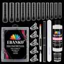 EBANKU Poly Gel Nail Forms Kit - 120PCS Reusable Square Dual Forms for Builder Gel, Nail Mold Kit with 2.5oz Slip Solution, Brush, File, 5PCS Clips - 12 Sizes