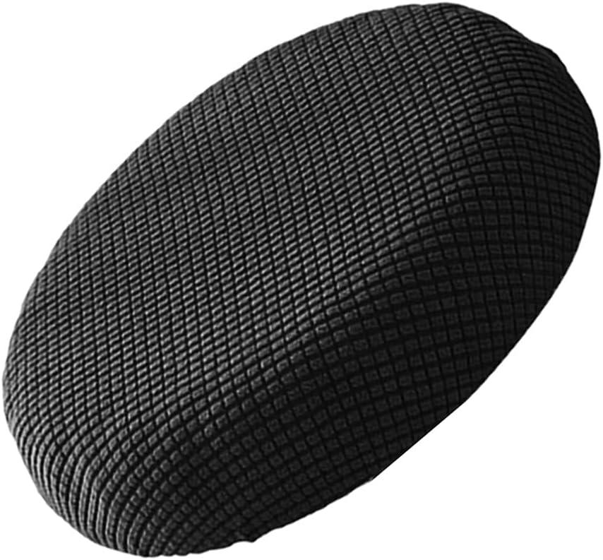 Milisten Elastic Round Stool Cover 12 Inch Padded Chair Protector for Dining Banquet Chairs Home Use Stretchable Seat Cover (Black)
