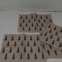 Artoid Mode Xmas Tree Christmas Vinyl Placemats Set of 4, 12x18 Inch Wipeable Winter PVC Woven Table Mats for Party Kitchen Dining Decor (Beige)