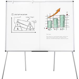 VIZ-PRO Magnetic Whiteboard Easel, Foldable, 48 x 36 Inches