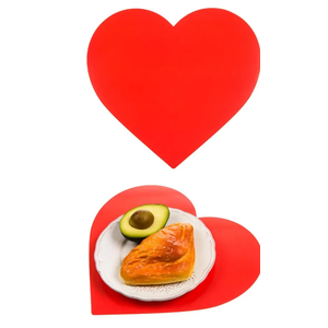 5 Pack Valentine's Paper Placemats Red Heart Placemats Disposable Love Heart Table Mats Decorative Paper Place Mats for Wedding Anniversary Valentine Party Tableware Decor,19 x11.5