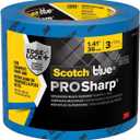 ScotchBlue PROSharp Painter's Tape 1.5 Inch Wide (1.41 in x 60 yd) 3 Rolls Blue Tape Protects Surfaces and Removes Easily, Edge-Lock Tape for Indoor and Outdoor Use (2093+-36AC3)