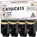 C410 C415 Toner Cartridges (with New Chip) Replacement for Xerox C410 Toner Cartridge 006R04677 006R04678 006R04679 006R04680 for C410 C415 C415DN Printers, 4-Pack VersaLink C415 High Yield Cartridge