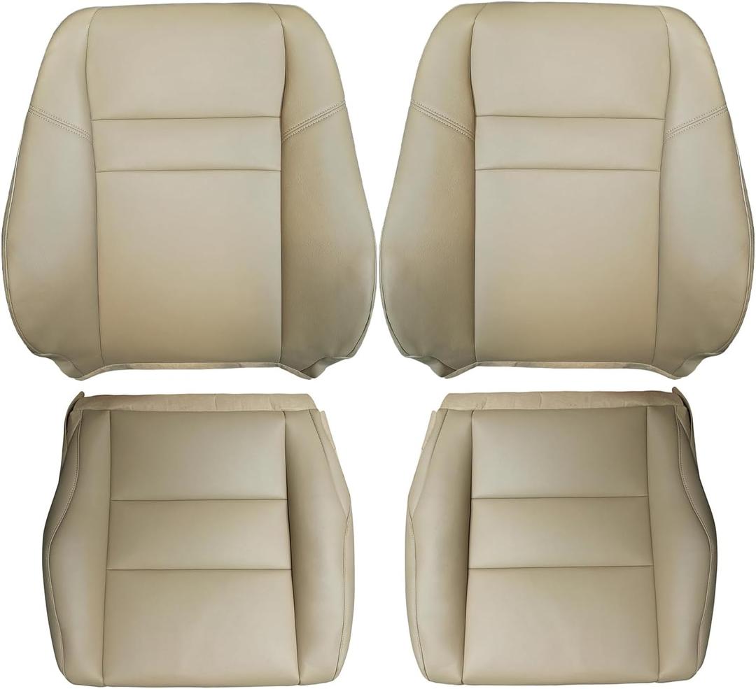 Driver Passenger Side Bottom and Top Lean Back Seat Cover Fit for Honda CRV CR-V 2007 2008 2009 2010 2011 Off-White (4Pcs)