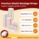 12 Pack Elastic Bandage Wrap (4x3", 4x4", 4x6") | Premium Compression Wrap Bandage for Wounds Medical Bandage Latex Free Stretchy Bandage Wrap for First Aid Sports Protection Injury Recovery
