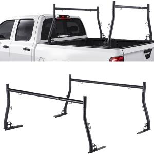 VEVOR Truck Ladder Rack, 49-73 in Width, Extendable Universal Cargo Rack, Heavy Duty Steel with 800 lbs Static Load Capacity, Ideal for Canoes, Surfboards, Ladders, Lumber, Tents, and Large Cargo