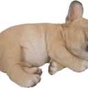 Hi-Line Gift Ltd, Pet Pals French Bulldog Puppy Sleeping, 7-inch Length, Indoor Outdoor Statue Figurine