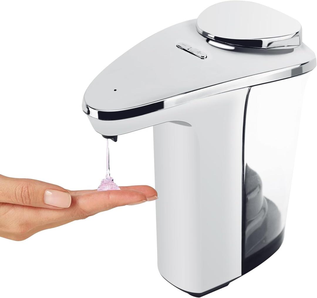 Automatic Soap Dispenser, Touchless Battery Operated Hand Soap&Dish Soap Dispenser, Sensor Liquid Soap Dispenser 17oz/ 500ml with Adjustable Output for Kitchen Sink Bathroom Commercial(Sliver)