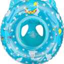 Sealive Infant Pool Float, Baby Swimming Ring with Toddler Seat Boat & Double Handle, Childrens' First Pool Floaties, Bathtub Toys Accessories for Kids Toddlers (Blue-elephant)