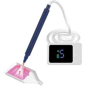 Upgraded Painter Vacuum Diamond Art Pen with Display - Adjustable Gear Settings, Ultra-Quiet Operation & 5H Built-in Battery - Advanced Diamond Painting Accessories for Adults, Diamond Art Kits Tools (Blue)