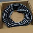 Pressure Washer Hose 50FT 4000 PSI, Kink Resistant Steel Braided Layer & NonMarking Rubber for Hot/Cold Water, High Power Washer Hose With 3/8 Inch Quick Connect & M22 Fitting, Black