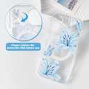 NITITOP Compatible with iPhone 16 Plus Case Clear Magnetic Compatible with MagSafe Cute Lily Flowers Floral for Women Girls Hard PC Back Shockproof Protective Phone Cover - Blue