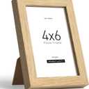 Momentworth 4x6 Picture Frame set of 3, Solid Oak Wood Picture Frames 4x6 with Tempered Glass for Wall Mount & Tabletop(3 Pack,Oak)