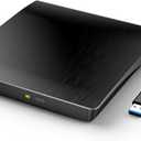 Ziweo External DVD Drive USB 3.0 Type-C CD Burner Portable CD +/-RW Drive DVD Player for ROM Rewriter Burner Compatible with Laptop Desktop PC Windows MacBook Linux Mac OS