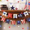 WATERGLIDE 2 Pack 4th of July String Lights, 16FT 50LED Red White and Blue Patriotic Star Lights, Battery Operated with 8 Modes & Timer, Waterproof Indoor Outdoor for Memorial Day Independence Day